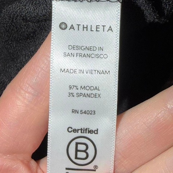 Athleta Black Long Sleeve Modal Dress – S Tall Soft Stretch Lounge Dress - Picture 5 of 8